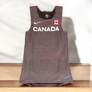 Nike Pro Elite CANADA Olympics Made In USA Black Red Running Singlet Men Sz S